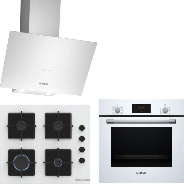 Bosch Beyaz Ankastre Set HBF512BW1T - POP6C2P30O - DWK64PJ20T - Image 1