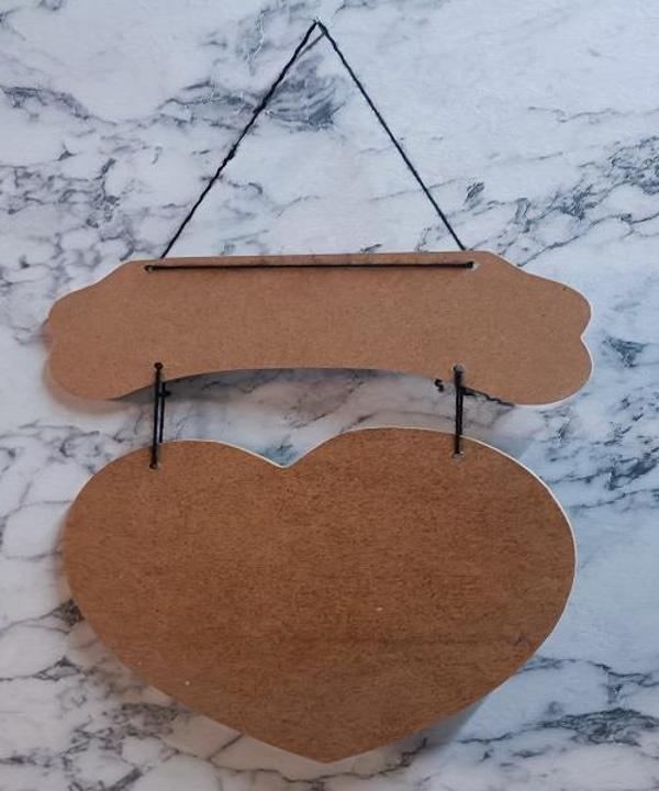 Hobi Adn Dekoratif Kapı Süsü Kalpli MODEL Ahşap MDF HAM CNC Kesim El Yapım - Image 1