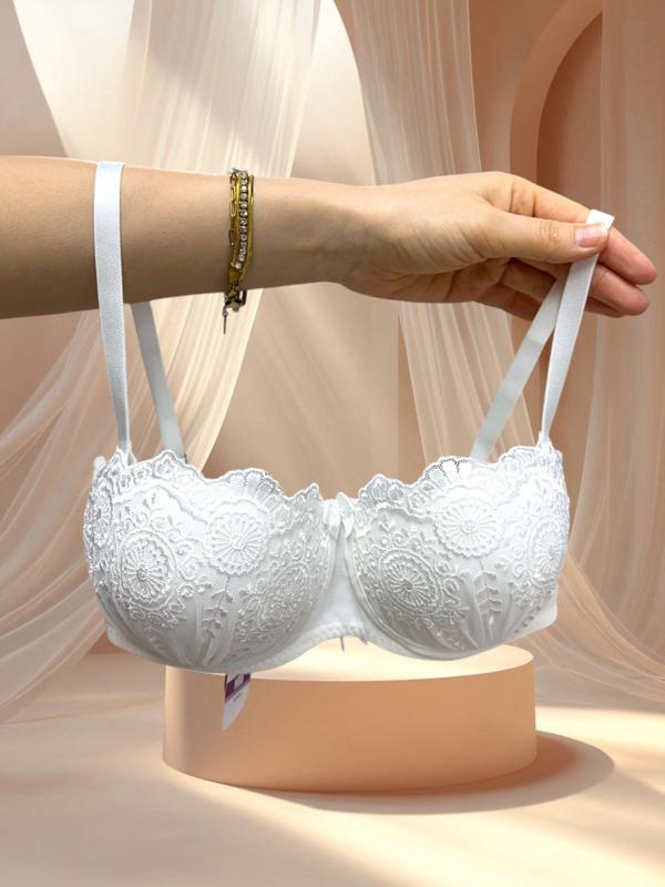 NBB Beyaz Dantelli Straplez Kesim Push-up Tangası Şerit Detaylı Sütyen Takım - Image 1