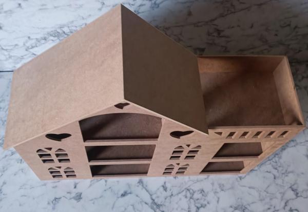 Hobi Adn Oyuncak Ev 3 Katlı Windows Penceri MODEL Ahşap MDF HAM El Yapım - Image 1