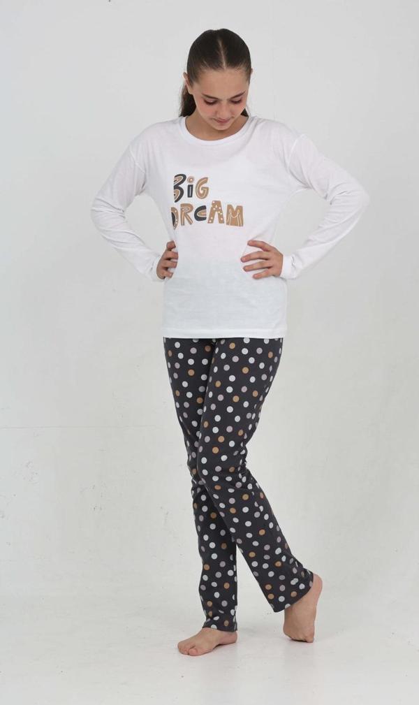 Toontoy Kız Çocuk Big Dream Baskılı Pijama Takım - Image 1