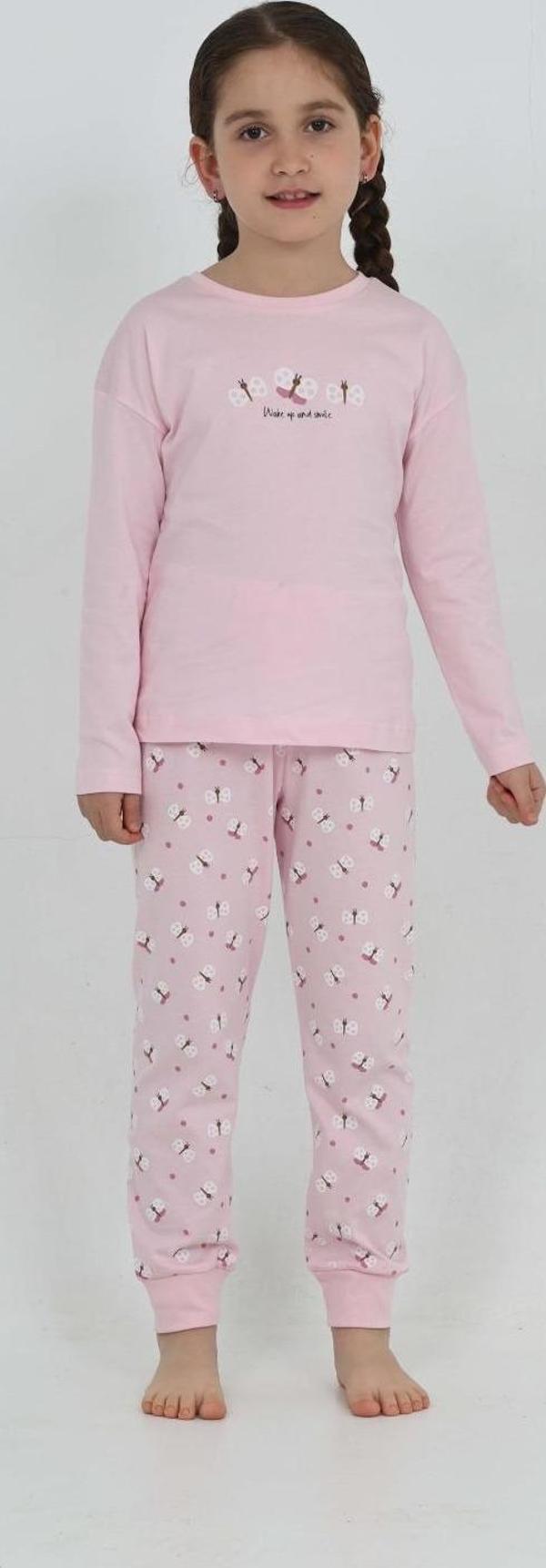 Toontoy Kız Çocuk Kelebek Baskılı Pijama Takım - Image 1