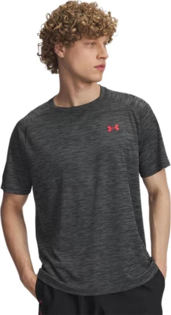 Under Armour A1382796-002 Ua Tech Textured Ss Erkek T-Shirt Antrasit - Image 1