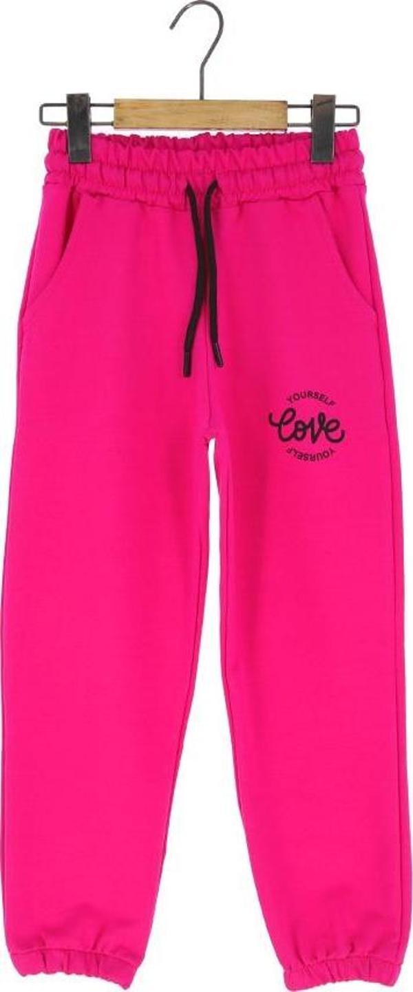 LOVE YOURSELF BASKILI İKİ İPLİK ŞARDONSUZ EŞOFMAN ALT - Fuşya - 2 - 3 Yaş - WNG10764-Fuşya-2 - 3 Yaş Fuşya - Image 1