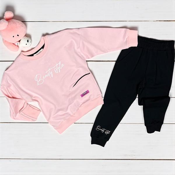 BEAUTY BASKILI KIZ EŞOFMAN TAKIM - Pembe - 5 Yaş Pembe - Image 1