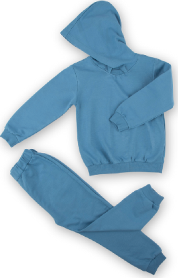 BASIC KAPÜŞONLU İKİ İPLİK ALT ÜST TAKIM - NEC251599-İndigo-4 - 5 Yaş İndigo - Image 1