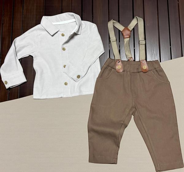 ASKILI PANTOLONLU ALT ÜST TAKIM - Bej - 18 Ay Bej - Image 1