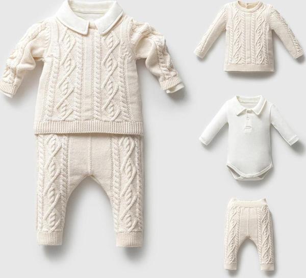 NİPPERLAND BERT TRİKO ALT ÜST TAKIM - Krem - 12 Ay Krem - Image 1