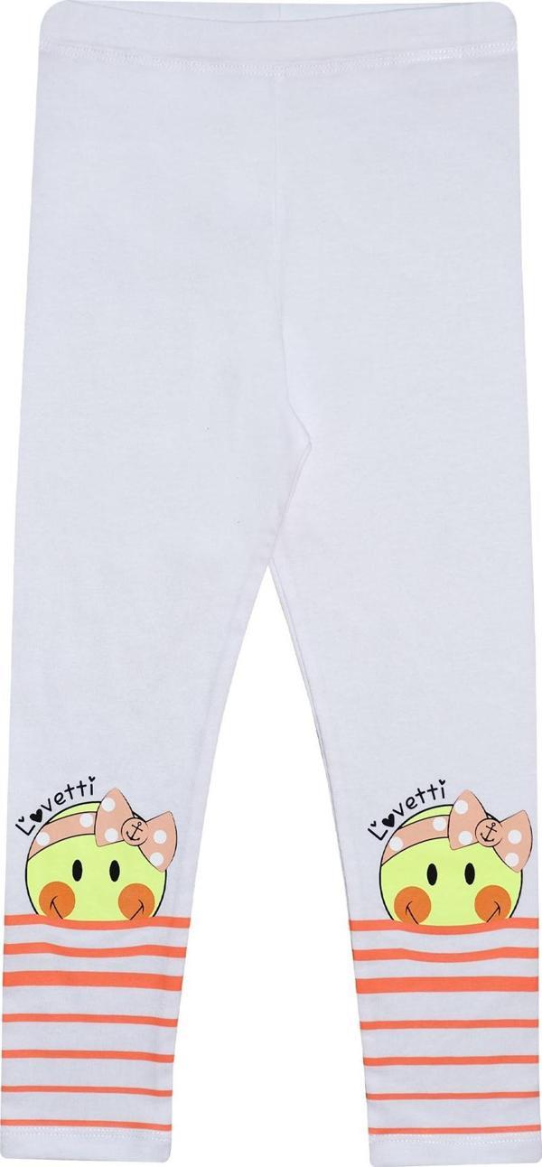 Beyaz Marin Smile Baskılı Kız Çocuk Mesimlik Tayt - Image 1