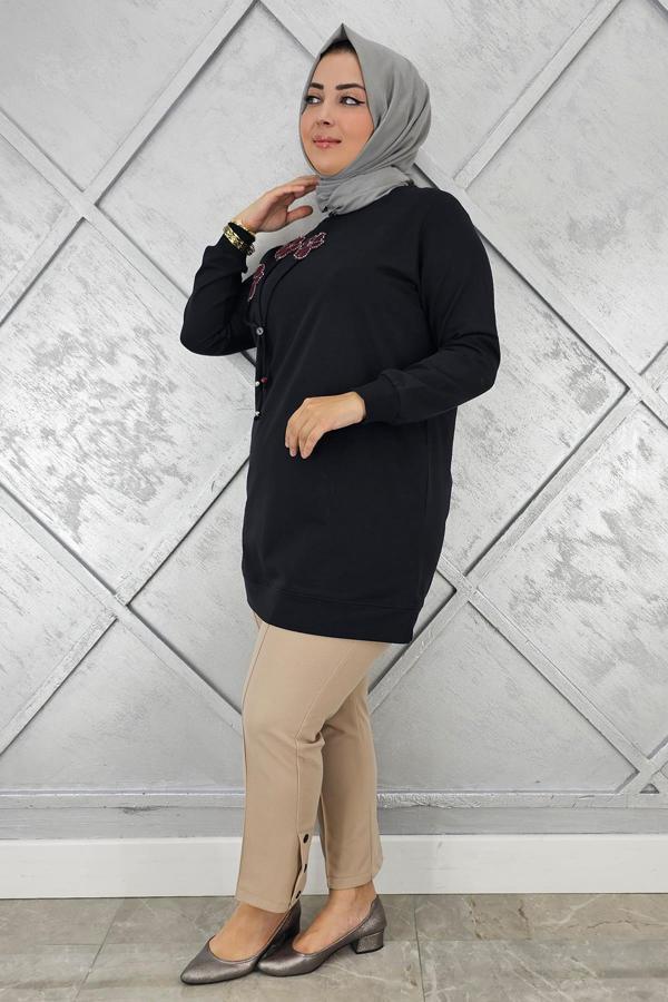 KADIN DİKME VE BAĞUCU DETAYLI TESETTÜR TUNİK - Image 1