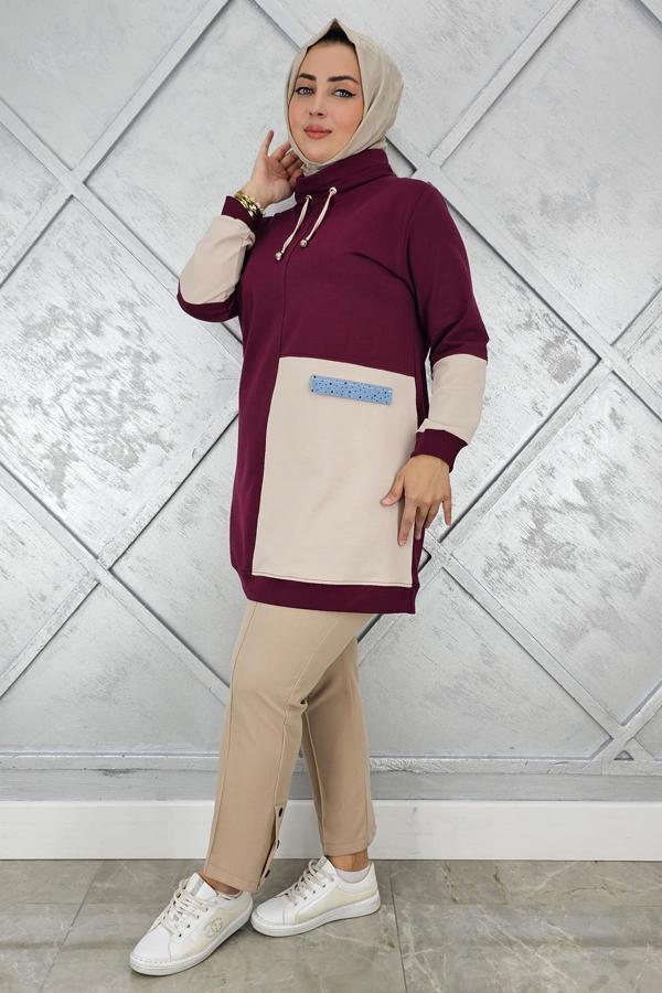 KADIN KOMBİNLİ BOĞAZLI TESETTÜR TUNİK - Image 1