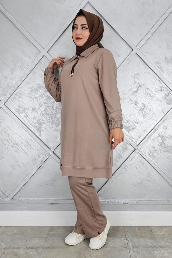 KADIN DÜĞME DETAYLI TESETTÜR TAKIM - Image 1