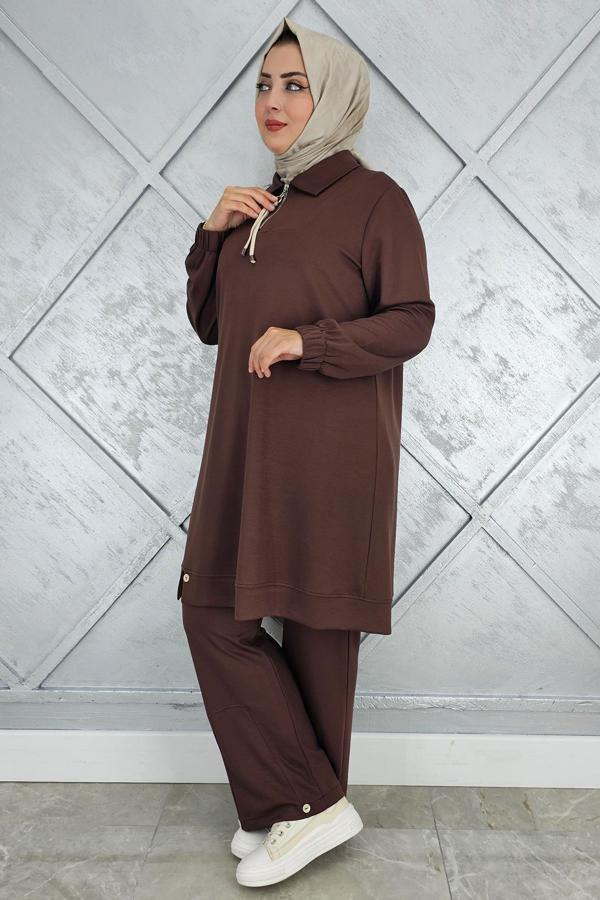 KADIN DÜĞME DETAYLI TESETTÜR TAKIM - Image 1