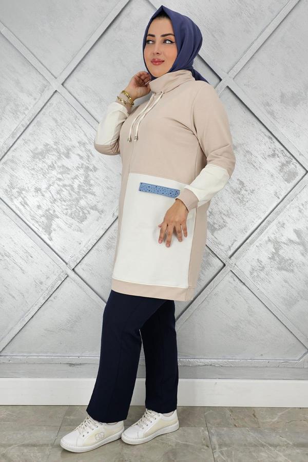 KADIN KOMBİNLİ BOĞAZLI TESETTÜR TUNİK - Image 1