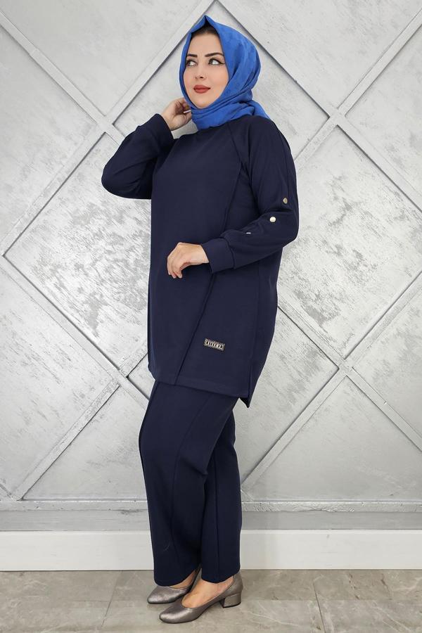 KADIN KOL DÜĞME DETAYLI TESETTÜR TAKIM - Image 1