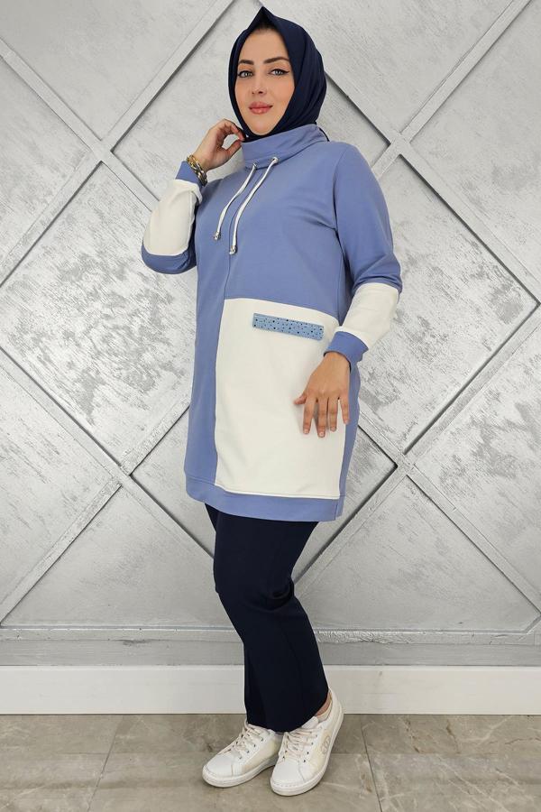 KADIN KOMBİNLİ BOĞAZLI TESETTÜR TUNİK - Image 1