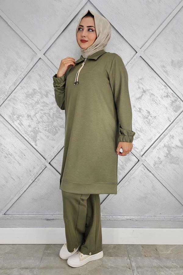 KADIN DÜĞME DETAYLI TESETTÜR TAKIM - Image 1