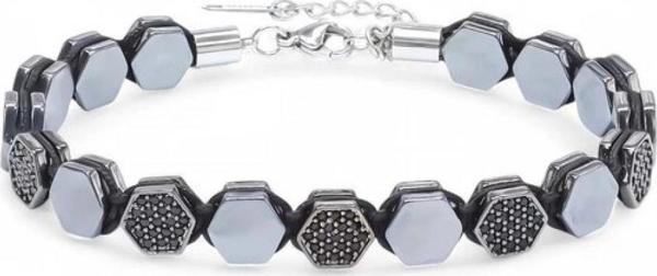Moncuk Design Zirkon Taşlı Ayarlanabilir Hematit Çelik Bileklik 33512B16D1 - Image 1