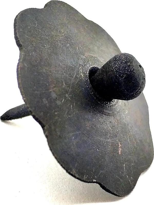 Antika Tarz Dekoratif Pirinç Düğmeli Kabara - 40 Mm, Oksit - Image 1