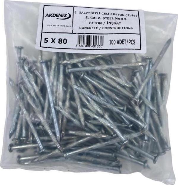 Akdeniz 5X80 Kanallı Çelik Çivi 100 lü - Image 1