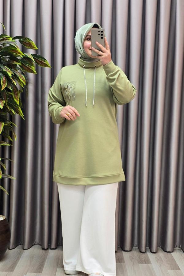 Kadın Giyim Modal Sırtı Nakışlı Tunik  - Image 1