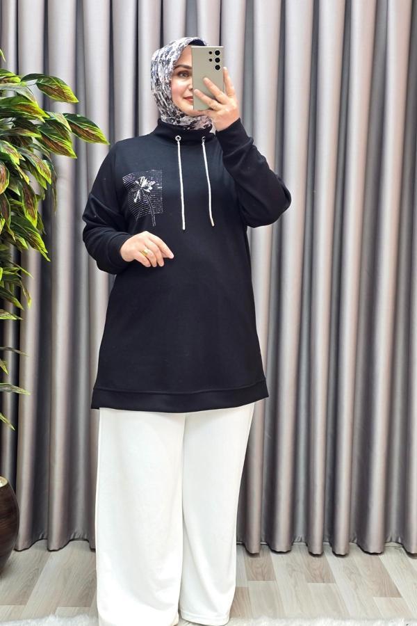 Kadın Giyim Modal Sırtı Nakışlı Tunik  - Image 1