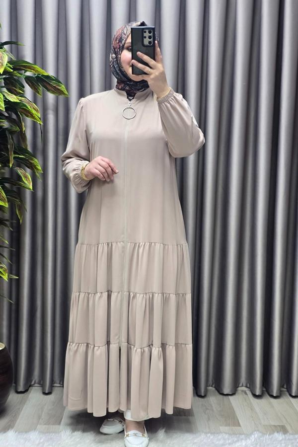 Kadın Tesettür Giyim Büyük Beden  Elbise  Ferace  - Image 1