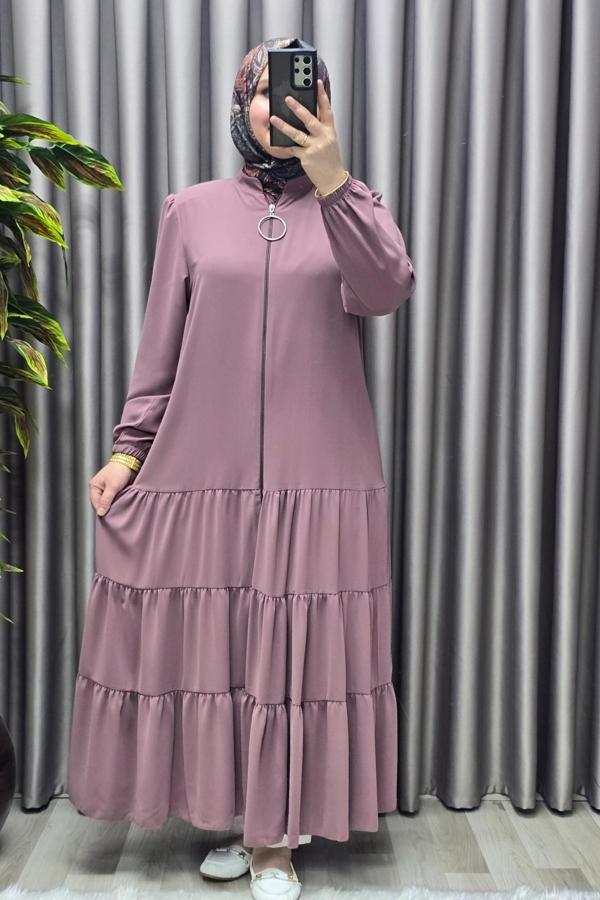 Kadın Tesettür Giyim Büyük Beden  Elbise  Ferace  - Image 1