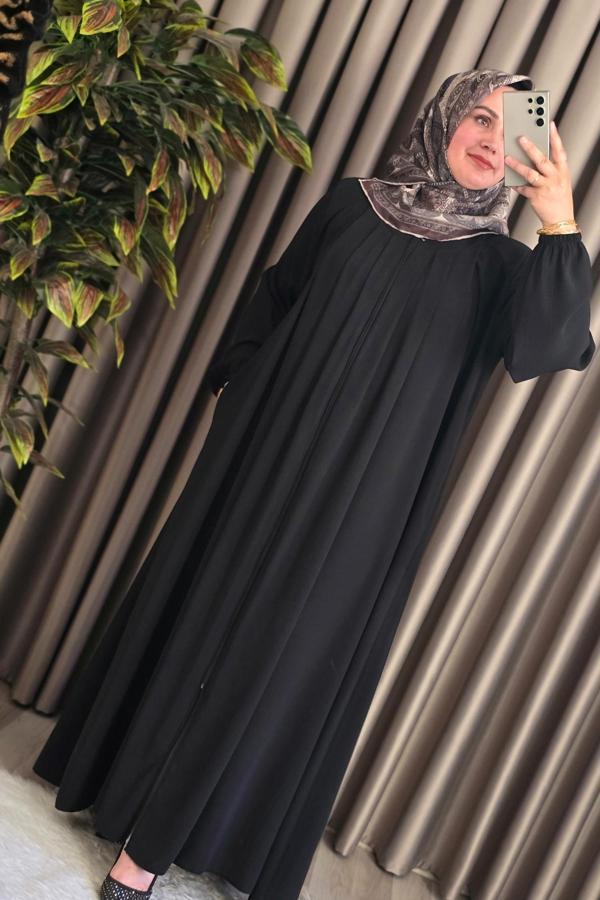 Kadın Tesettür Giyim Büyük Beden Endonezya Krebi Robalı Ferace  - Image 1