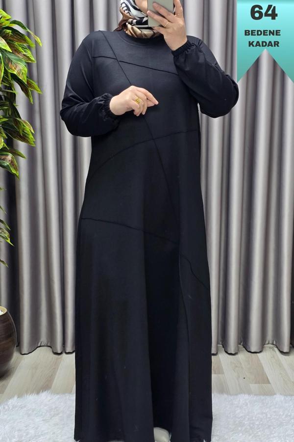 Kadın Tesettür Giyim Büyük Beden Çimalı Elbise  - Image 1