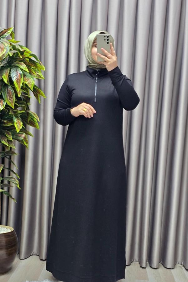 Kadın Giyim Kristal Fermuarlı Elbise  - Image 1