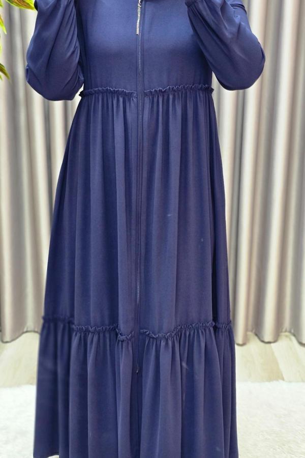 Kadın Tesettür Giyim Büyük Beden İki Katlı Ferace  - Image 1