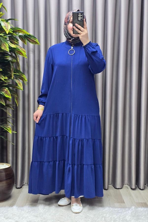 Kadın Tesettür Giyim Büyük Beden  Elbise  Ferace  - Image 1