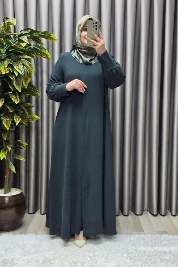 Kadın Tesettür Giyim Büyük Beden Hürrem Kol Ferace  - Image 1