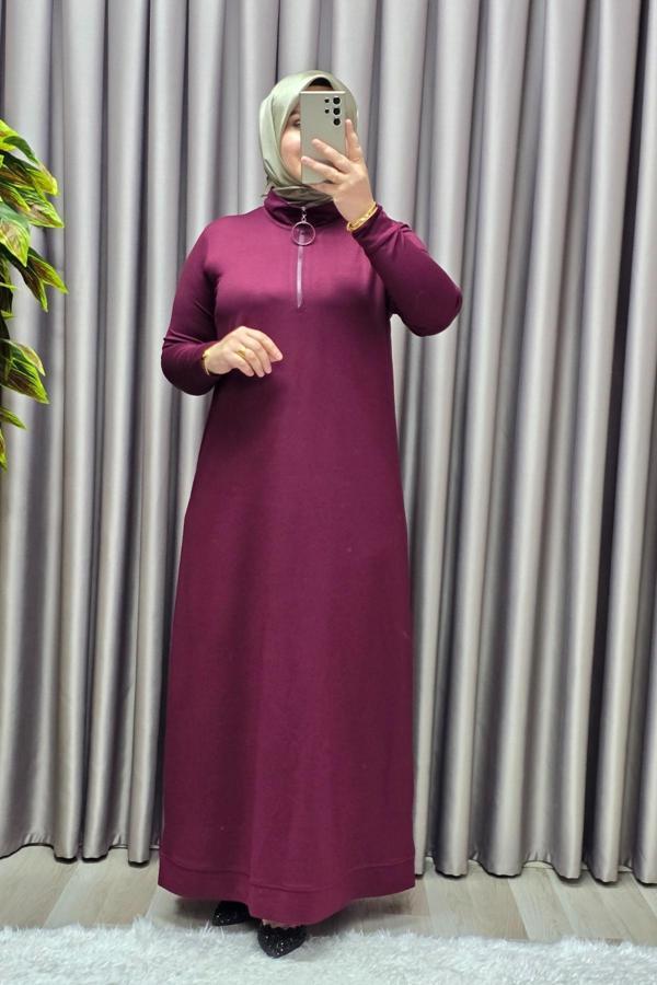 Kadın Giyim Kristal Fermuarlı Elbise  - Image 1