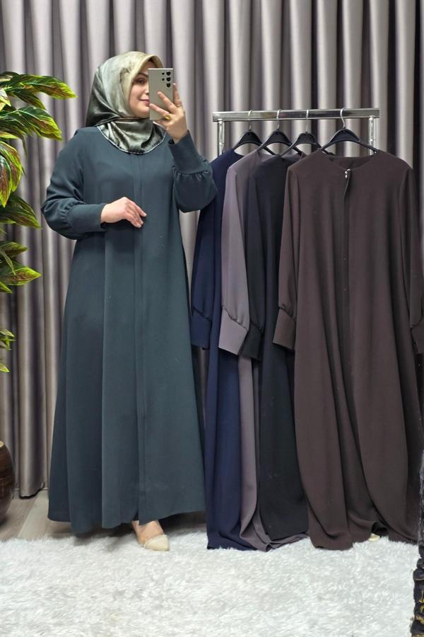 Kadın Tesettür Giyim Büyük Beden Hürrem Kol Ferace  - Image 1