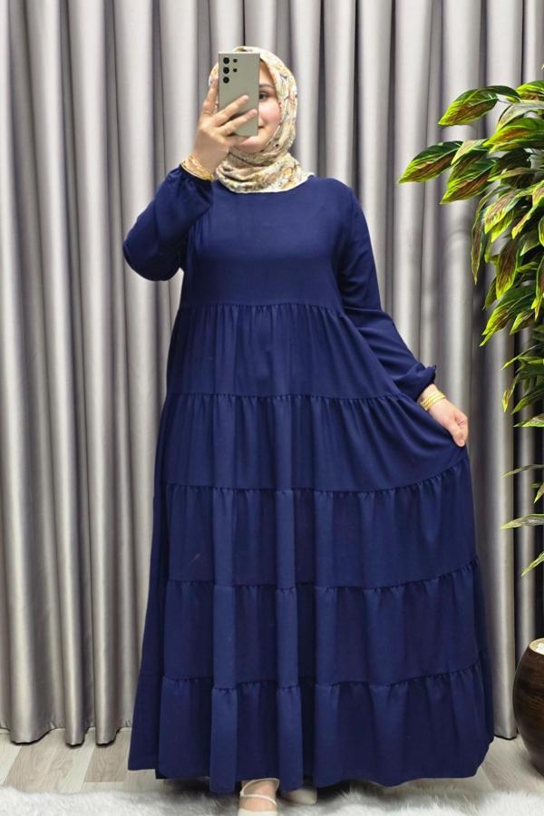 Kadın Tesettür Giyim 5 Katlı Endonezya Krebi Elbise  - Image 1