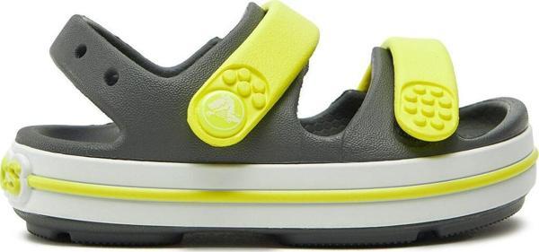 Crocs Unisex Marka Logolu Şık Görünüşlü Çift Bantlı Kalın Tabanlı Kaymaz Rahat Dayanıklı Terlik Slate Grey - Image 1