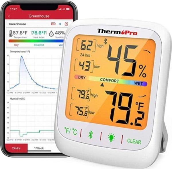 ThermoPro TP-359 Akıllı İç Mekan Isı ve Nem Ölçer Termometre - Image 1