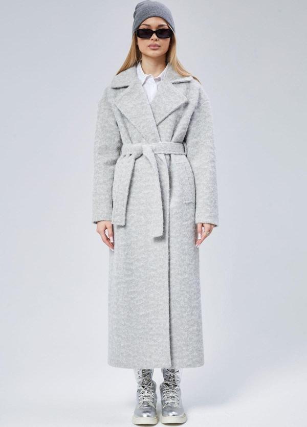 Gri Buklet Kaşe Oversize Kaban - Image 1