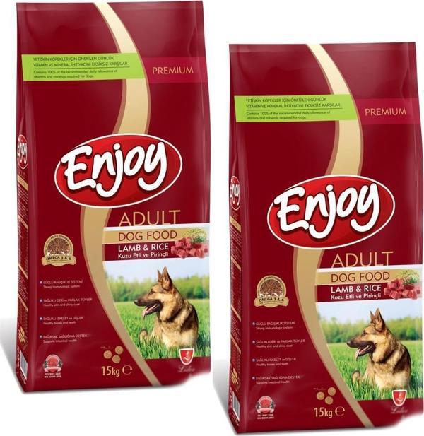 Enjoy Kuzu Etli  ve Prinçli Yetişkin Köpek Maması 15 Kg 2 Adet - Image 1