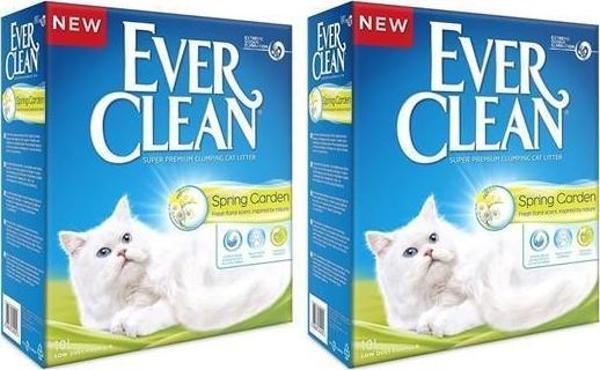 Ever Clean Spring Garden Çiçek Kokulu Topaklanan Kedi Kumu 10 lt 2 Adet - Image 1