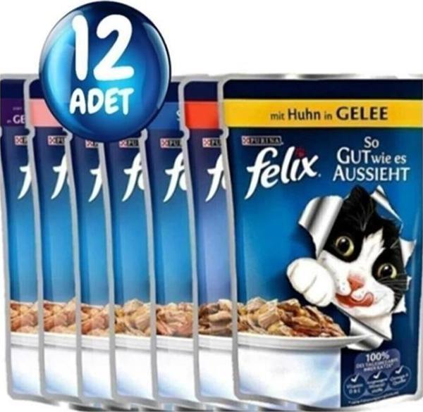 Felix Karışık Yaş Kedi Maması Serisi 12 Adet - Image 1