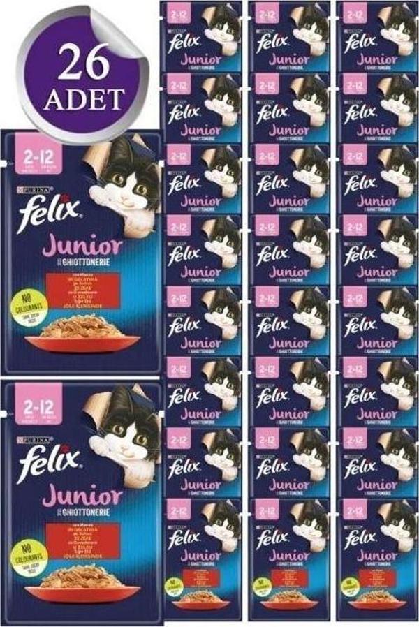 Felix Yavru Sığıretli Yaş Kedi Maması 26 Adet X 85  - Image 1