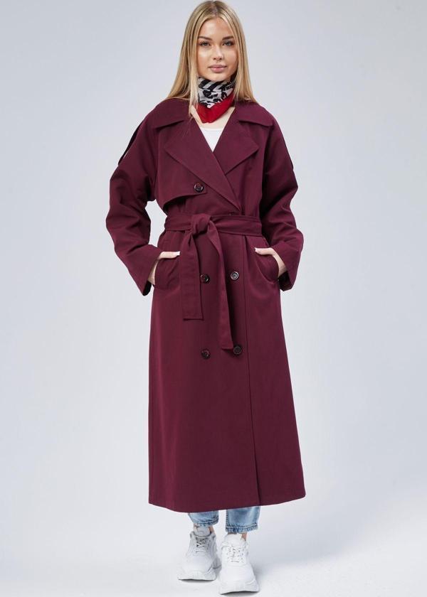 Kadın Oversize Astarlı Uzun Trençkot - Image 1