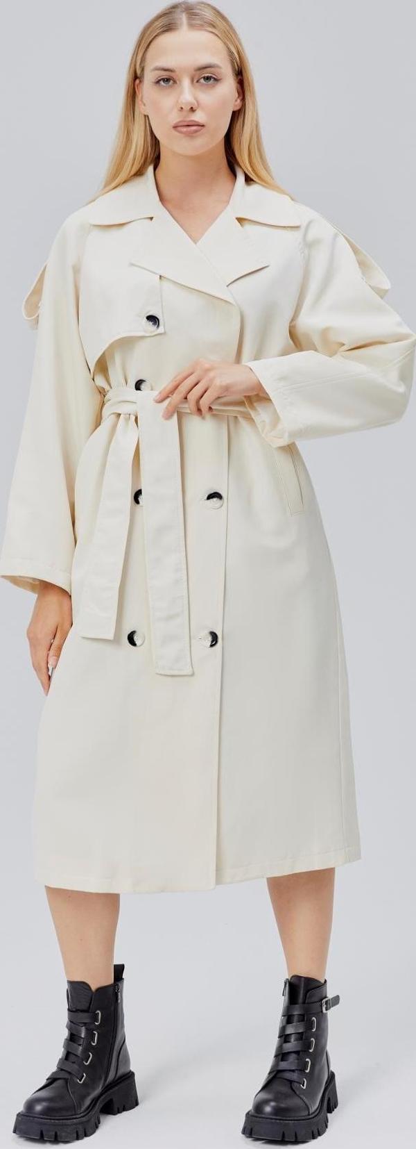 Kadın Oversize Astarlı Uzun Trençkot - Image 1