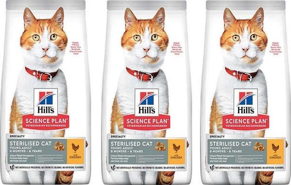 Hill'S Tavuklu Kısırlaştırılmış Kedi Maması 3 Kg 3 Adet - Image 1