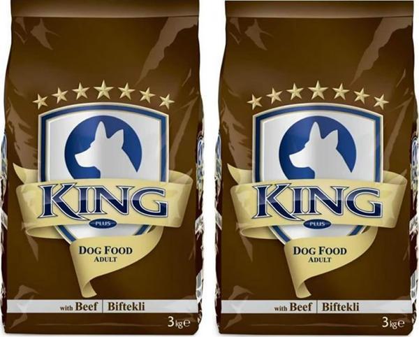 King Biftekli Yetişkin Köpek Maması 3 Kg*2 Adet - Image 1