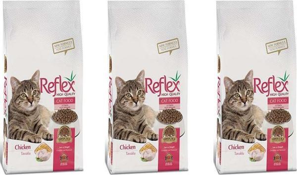 Reflex Tavuklu Yetişkin Kedi Maması 3 Kg 3 Adet - Image 1