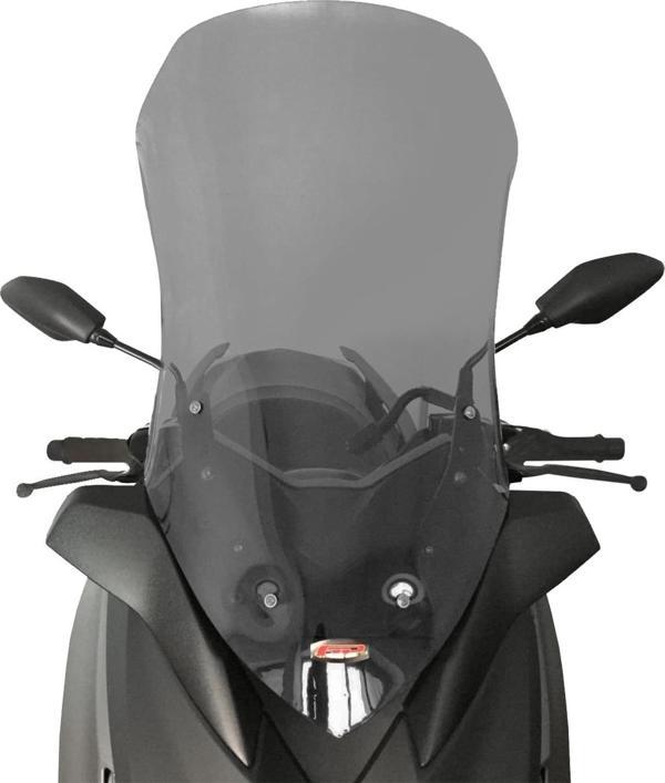 GP Kompozit Yamaha XMAX 250 / 300 / 400 2018-2022 Uyumlu Ön Tur Camı Füme - Image 1